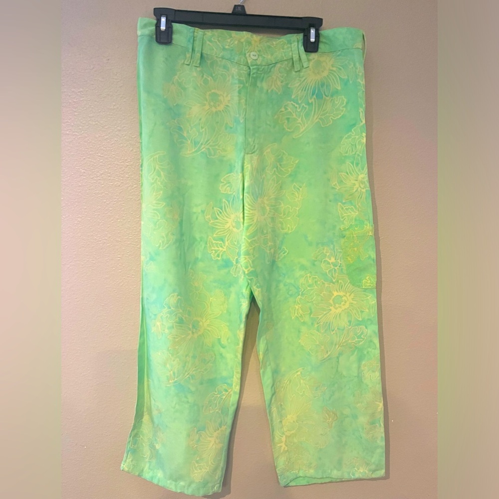 Vintage Go Fish Crop Capri Flora Pants size S